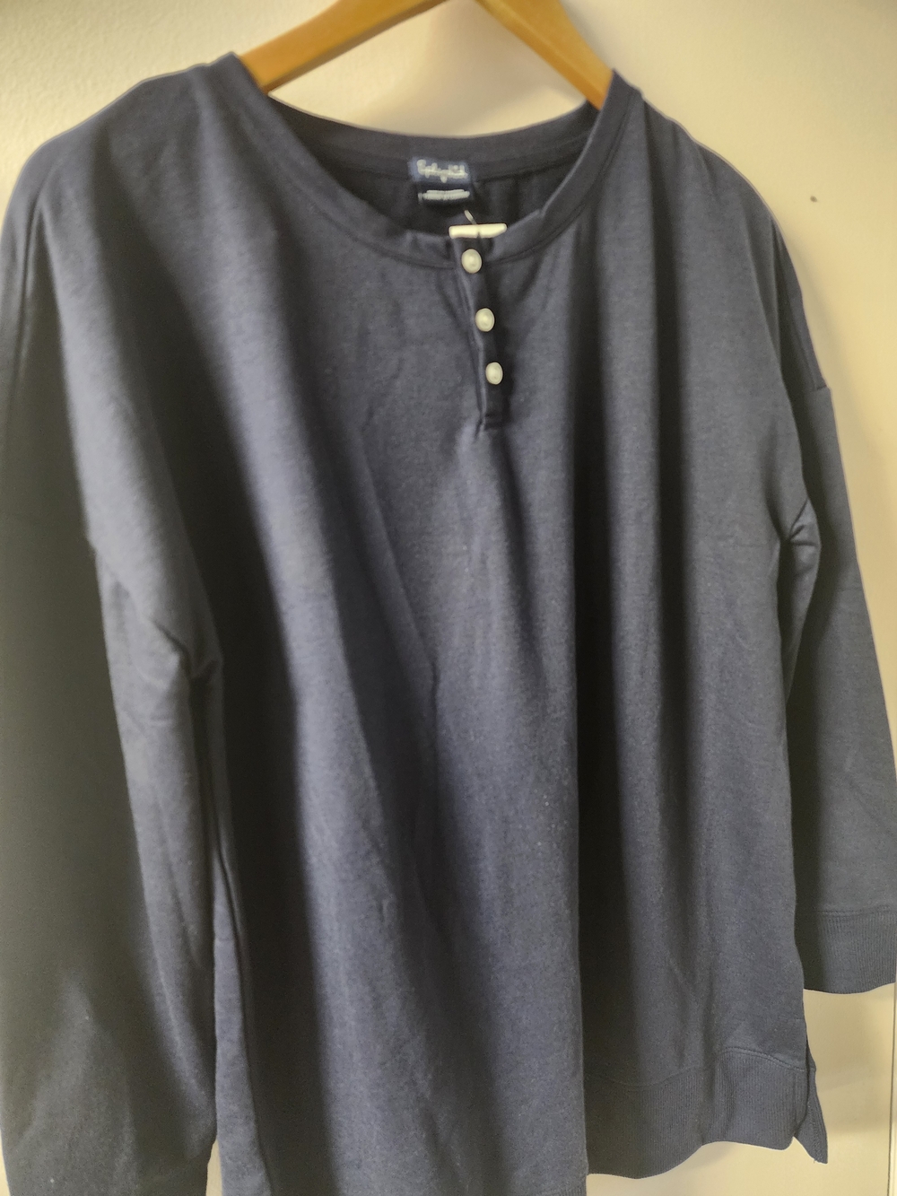 Splendid Navy Long Sleeve Henley Shirt
